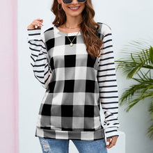 Load image into Gallery viewer, Plaid Stripe Crew Neck Sweatshirt