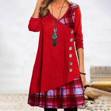 Load image into Gallery viewer, Long-sleeve Patchwork Dress