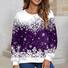 Load image into Gallery viewer, Women Xmas Snowflake Print Pullover