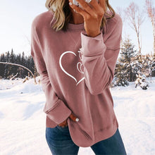 Load image into Gallery viewer, Heart Print Crewneck Sweatshirt