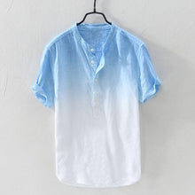 Load image into Gallery viewer, Men's Solid Color Thin Breathable Gradient Collar Cotton Linen Top