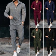 Load image into Gallery viewer, Men's Long Sleeve Athleisure Zip Stand Collar Suit