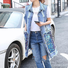 Load image into Gallery viewer, Womens Casual Vintage Sleeveless Denim Jean Vest Jacket
