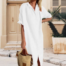 Load image into Gallery viewer, Cotton Linen Long Button Skirt