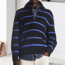 Load image into Gallery viewer, Lapel Striped Knit Sweater