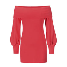 Load image into Gallery viewer, Balloon Sleeve Ribbed Dress