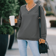 Load image into Gallery viewer, V-neck sexy off-the-shoulder T-shirt