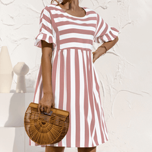 Load image into Gallery viewer, Ruffled Striped Dress