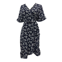 Load image into Gallery viewer, Floral V-Neck Tie Dress