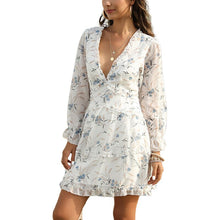 Load image into Gallery viewer, V-neck Floral Chiffon Bohemian Dress