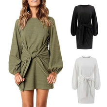 Load image into Gallery viewer, Women's Elegant Knitted Bodycon Tie Waist Sweater Pencil Dress