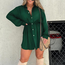 Load image into Gallery viewer, Women's Solid Color Long Sleeve Shirt Suit