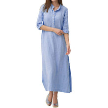 Load image into Gallery viewer, Slit Shirt Dress