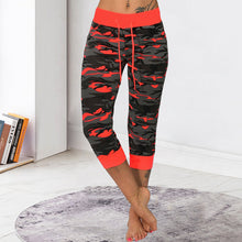Load image into Gallery viewer, Camo Print Drawstring Capris Pants