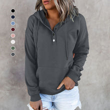 Load image into Gallery viewer, Long Sleeve Loose Casual Hooded Drawstring Pocket Sweatshirt