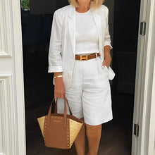 Load image into Gallery viewer, Women Cardigan shorts two pieces set