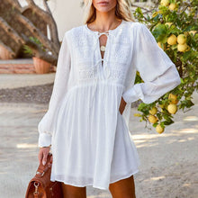 Load image into Gallery viewer, White Long Sleeve Dress