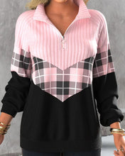 Load image into Gallery viewer, Ljusrosa tröja med stativkrage och dragkedja