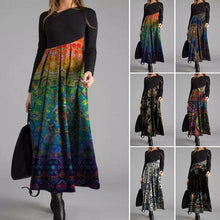 Load image into Gallery viewer, Printed Long Sleeve Slim Fit Dress