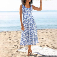 Load image into Gallery viewer, Round Neck Elegant Beach Sleeveless Midi Dresses