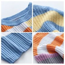 Load image into Gallery viewer, Striped Loose Crewneck Knit Sweater