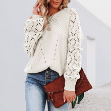 Load image into Gallery viewer, Women's Solid Color Loose Crew Neck Sweater