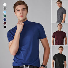 Load image into Gallery viewer, Men's Slim Fit T-shirt with a Stand-up Collar