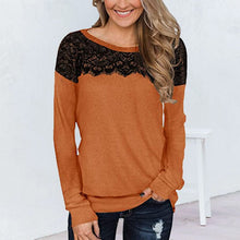 Load image into Gallery viewer, Lace Panel Solid T-Shirt