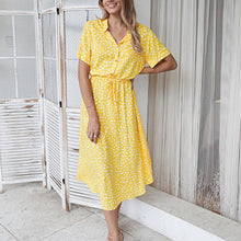 Load image into Gallery viewer, Polka Dot Short Sleeve Shirt Collar