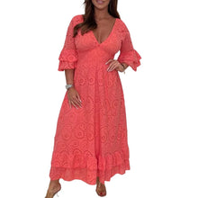 Load image into Gallery viewer, Loose High Waist Embroidered Dress