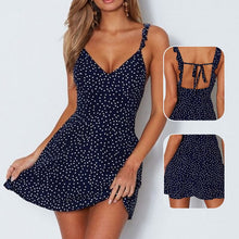 Load image into Gallery viewer, Polka Dot V Neck Mini Dress