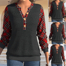 Load image into Gallery viewer, Sweater with Checkerboard Pattern and Buttons