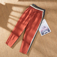 Load image into Gallery viewer, Women's Casual Cotton And Linen Elastic Waist Straight Pants