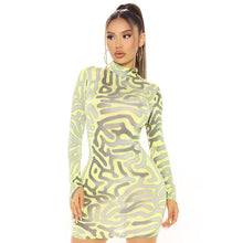 Load image into Gallery viewer, Long Sleeve High Waist Casual Dress