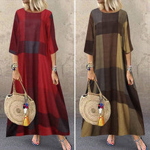 Load image into Gallery viewer, 3/4 Sleeve Plaid Dress