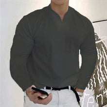 Load image into Gallery viewer, Athletic Long Sleeve V-Neck T-Shirt