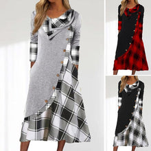 Load image into Gallery viewer, Vintage Plaid Patchwork Dress