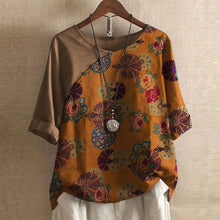 Load image into Gallery viewer, Crew Neck Vintage Print T-shirt