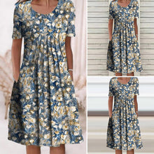 Load image into Gallery viewer, Floral Crew Neck Midi Shift Dress