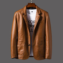 Load image into Gallery viewer, Men's Motorcycle Leather Jacket