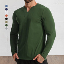 Load image into Gallery viewer, V-neck Long-sleeved T-shirt