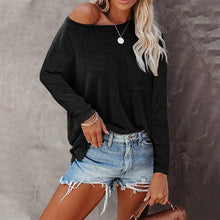 Load image into Gallery viewer, Pocket Slit Long Sleeve T-Shirt
