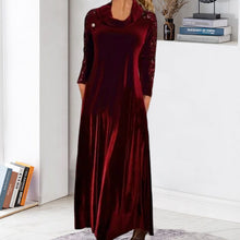 Load image into Gallery viewer, Long Sleeve Velvet Maxi Dress with Sequins