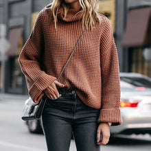 Load image into Gallery viewer, Turtleneck Loose Knitted Sweater