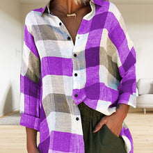Load image into Gallery viewer, Women's Printed Long-sleeved Shirt Loose Plaid Shirt
