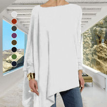 Load image into Gallery viewer, Women's Long-sleeved Solid Color Pullover T-shirt
