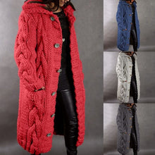 Load image into Gallery viewer, Hand-Knitted Thick-Line Jumper Coat