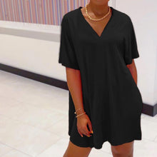 Load image into Gallery viewer, V-neck Batwing Sleeve Top & Short Set