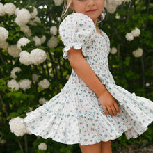 Load image into Gallery viewer, Children's Square Neck Lantern Sleeve Floral Plaid Dress