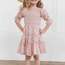 Load image into Gallery viewer, Children's Square Neck Lantern Sleeve Floral Plaid Dress